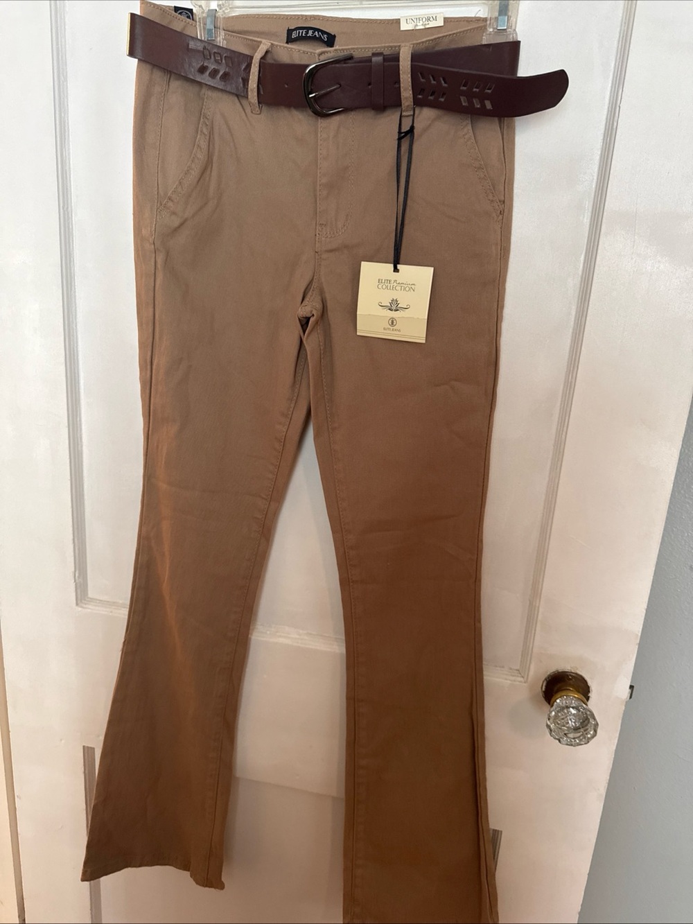 Kid’s Tan Uniform Pants - Stretch Cotton Blend